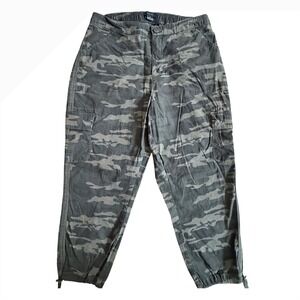 Sanctuary Camo Cargo Pants Womens 1X Green Camouflage Utility Joggers Relaxed